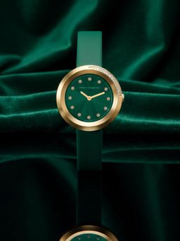 French Connection - Green Leather Round Watch FCO1GRL (Medium)