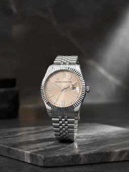 French Connection - Beige Stainless Steel Round Watch FCP41SM-B (Medium)