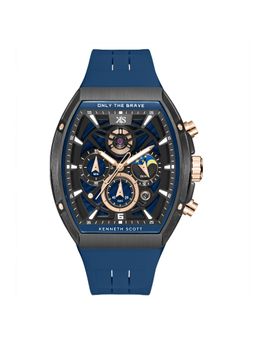 Kenneth Scott - Blue Silicon Rectangular Watch K26110-BSNN (Medium)