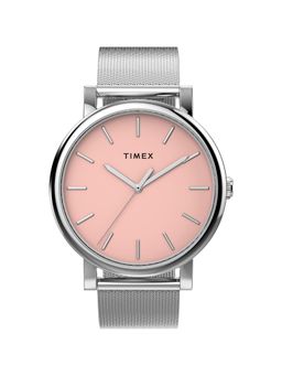 Timex - Pink Stainless Steel Round Watch Tw2Y69100Uj (Large)