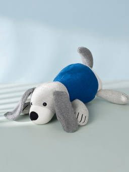 Fabindia - Blue Knitted Cotton Olie Dog Toy with Poly Fill