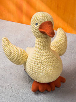 Fabindia - Yellow Knitted Cotton Duck Toy with Poly Fill