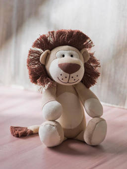 Fabindia - Beige Knitted Cotton Lion Toy with Poly Fill