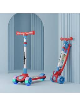 BAYBEE - Red and Blue Kitty Foldable Kick Scooter for Kids