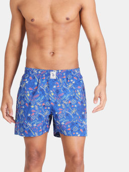 U.S. POLO ASSN. - Men Blue Iyac Relaxed Fit Printed Cotton Boxers
