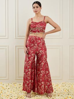 ADORNIA - Women Red Printed Co-Ord (Set of 2)