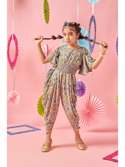 MASTARANG - Grey Bandhani All Over Printed Jumpsuit