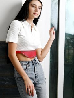 Odette - Red Color Elegant Waist Belt