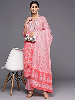 Libas - Coral Printed Kurta Pant with Dupatta (Set of 3)