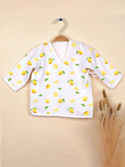 Moms Home - Muslin Organic Cotton Front Open Knotted Jhabla Multi-Color