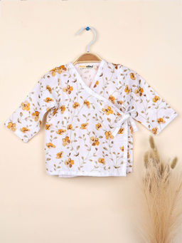 Moms Home - Muslin Organic Cotton Front Open Knotted Jhabla Multi-Color