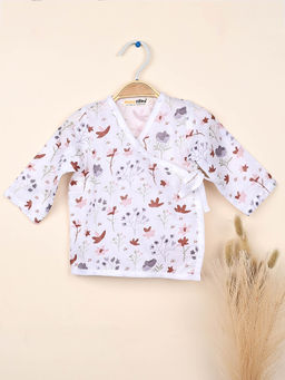 Moms Home - Muslin Organic Cotton Front Open Knotted Jhabla Multi-Color