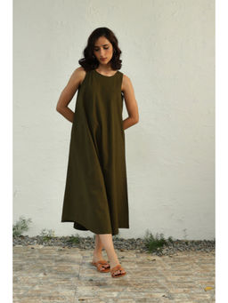 CANOOPI - Earthy Green Halter Dress