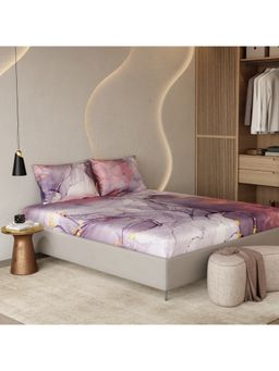 Stoa Paris - Louvre 300 Tc Beneath Lavender Skies Fitted Bedsheet with 2 Pillow Covers (King)