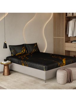 Stoa Paris - Louvre 300 Tc Embers In The Dark Fitted Bedsheet with 2 Pillow Covers (King)