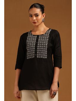 Soch - Black Embroidered Round Neck Tunic