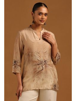Soch - Beige Printed Mandarin Neck Tunic