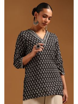 Soch - Black Floral V-Neck Tunic