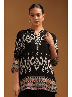 Soch - Black Printed Mandarin Neck Tunic