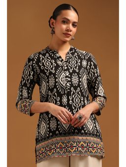 Soch - Black Printed Mandarin Neck Tunic