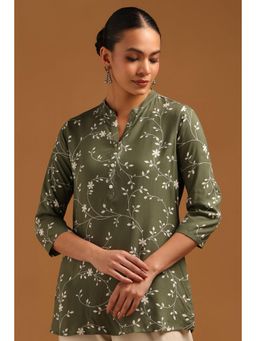 Soch - Green Floral Mandarin Neck Tunic