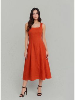 Twenty Dresses by Nykaa Fashion - Women Orange A-Line Midi Dress
