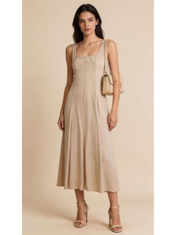 Twenty Dresses by Nykaa Fashion - Women Beige A-Line Midi Dress