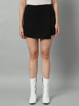 Twenty Dresses by Nykaa Fashion - Womens Crepe Black Mini Skort