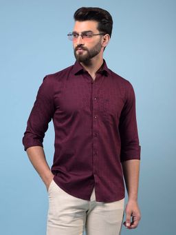 CRIMSOUNE CLUB - Men Maroon Printed Shirt