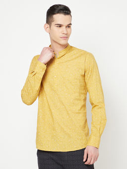 CRIMSOUNE CLUB - Men Yellow Floral Printed Kurta