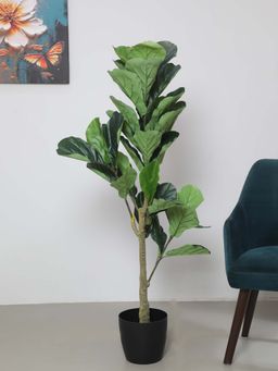 ARICK DECOR - Artificial Fiddle Leaf Fig Plants with Pot (120 Cm Tall)
