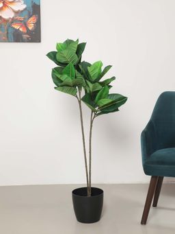 ARICK DECOR - Artificial Rubber Plants For Indoor & Outdoor with Pot For (130 Cm Tall, Multicolor)