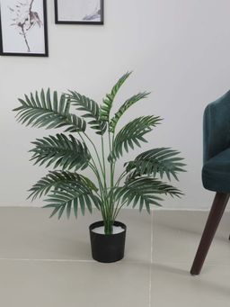 ARICK DECOR - Artificial Areca Palm Plants with Basic Black Pot 18 Leaves