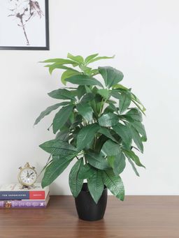ARICK DECOR - Artificial Guiana Chestnut Plants with Basic Black Pot 18 Leaves
