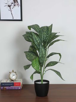 ARICK DECOR - Artificial Croton Plants 26 Leaves with Basic Black Pot
