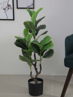 ARICK DECOR - Artificial Fiddle Leaf Fig Plants with Basic Black Pot