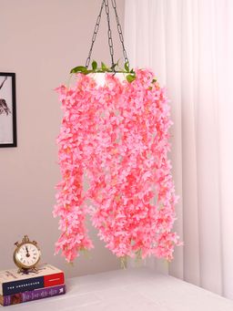 ARICK DECOR - Artificial Hanging Orchid Flowers Bunch For Wall Decoration Pink (Pack of 2)