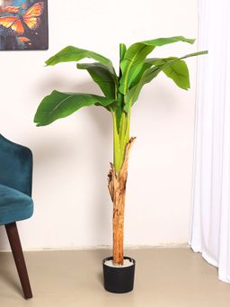 ARICK DECOR - Artificial Banana Plants with Pot (120 Cm Tall, Green)
