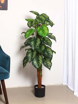 ARICK DECOR - Artificial Watermelon Plant with Pot (120 Cm Tall, White)