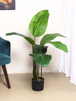 ARICK DECOR - Artificial Banana Plants with Pot (120 Cm Tall, Green)