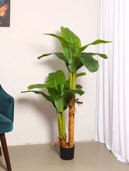 ARICK DECOR - Artificial Banana Plants with Pot (140 Cm Tall, Green)