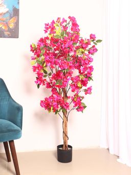 ARICK DECOR - Artificial Bougainvillea Flowers Plants with Pot (150 Cm Tall, Pink)