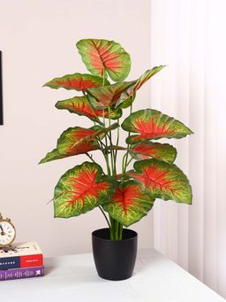 ARICK DECOR - Artificial Miniature Calatheas Floor Plant with Big Leaves with Pot