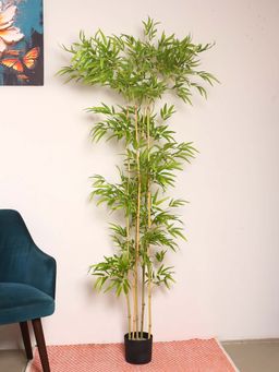 ARICK DECOR - Artificial Bamboo Plants with Pot (190 Cm Tall, Green)