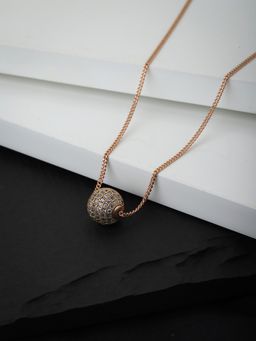 Carlton London - Rose Gold Plated CZ Studded Handcrafted Necklace