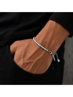 Salty Alpha - Titan Edge Bead Bracelet Silver