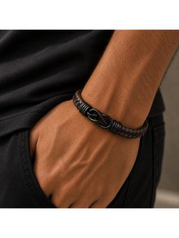 Salty Alpha - Infinity Knot Leather Bracelet Brown