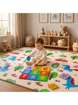 Safe-O-Kid - BPA-Free Baby Play Mat & Puzzle Foam Mat with Alphabet Tiles (XL)