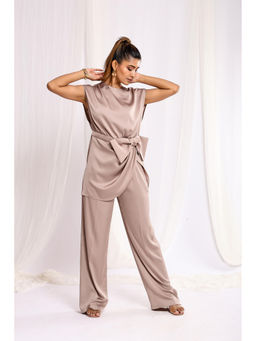 Ellemora - Nude Elegant Bow Delight Co-Ord (Set of 3)