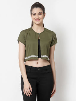 Style Quotient - Olive Solid Shrug